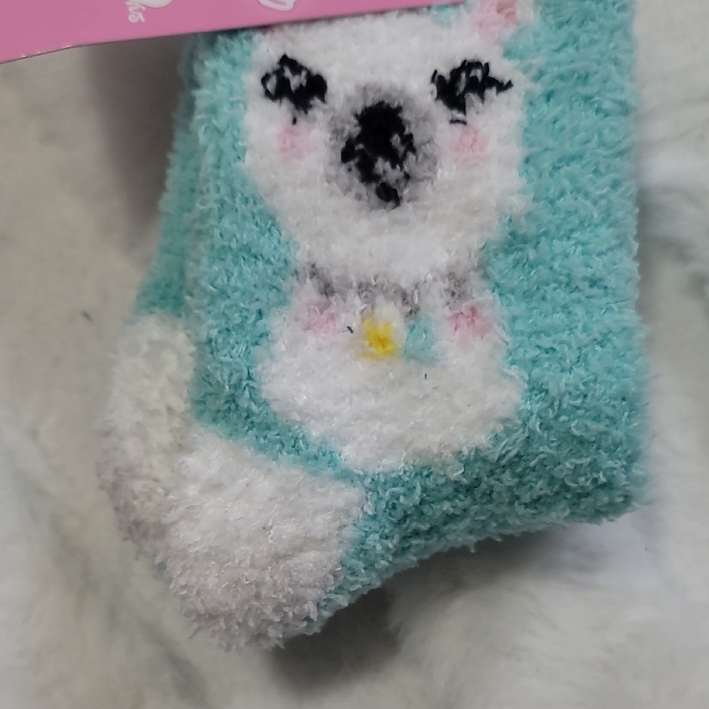 Snuggle Feet Cute Fuzzy Animal Llama Socks